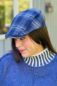 Plaid Short Brim Painter Hat