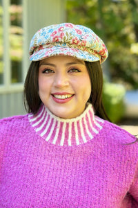 Floral Tapestry Newsboy Cabbie Hat