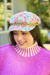 Floral Tapestry Newsboy Cabbie Hat
