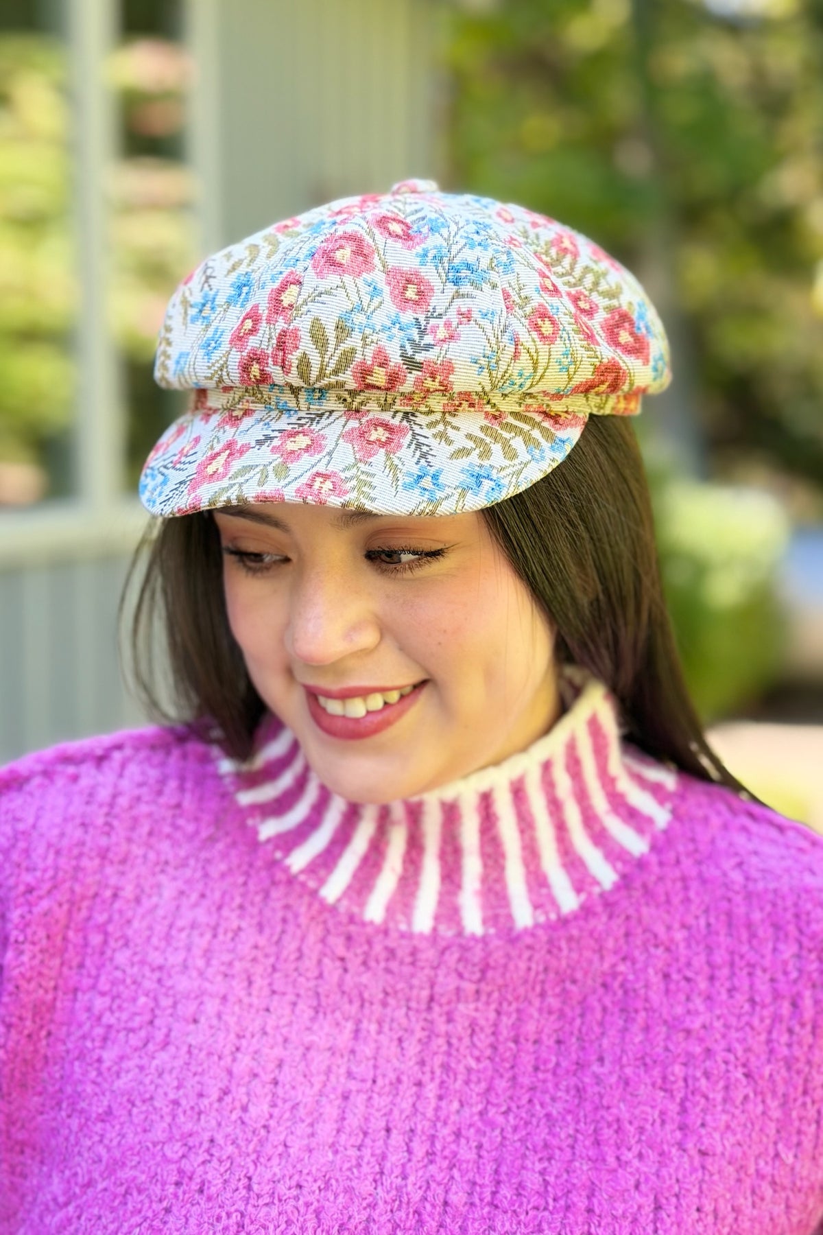 Floral Tapestry Newsboy Cabbie Hat