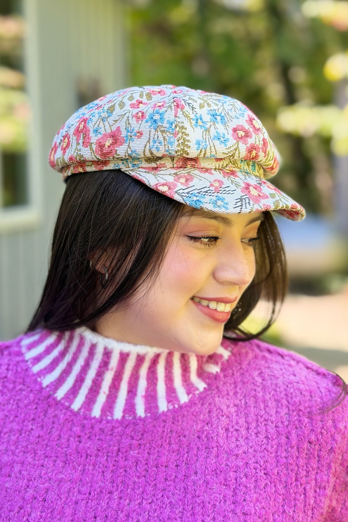 Floral Tapestry Newsboy Cabbie Hat