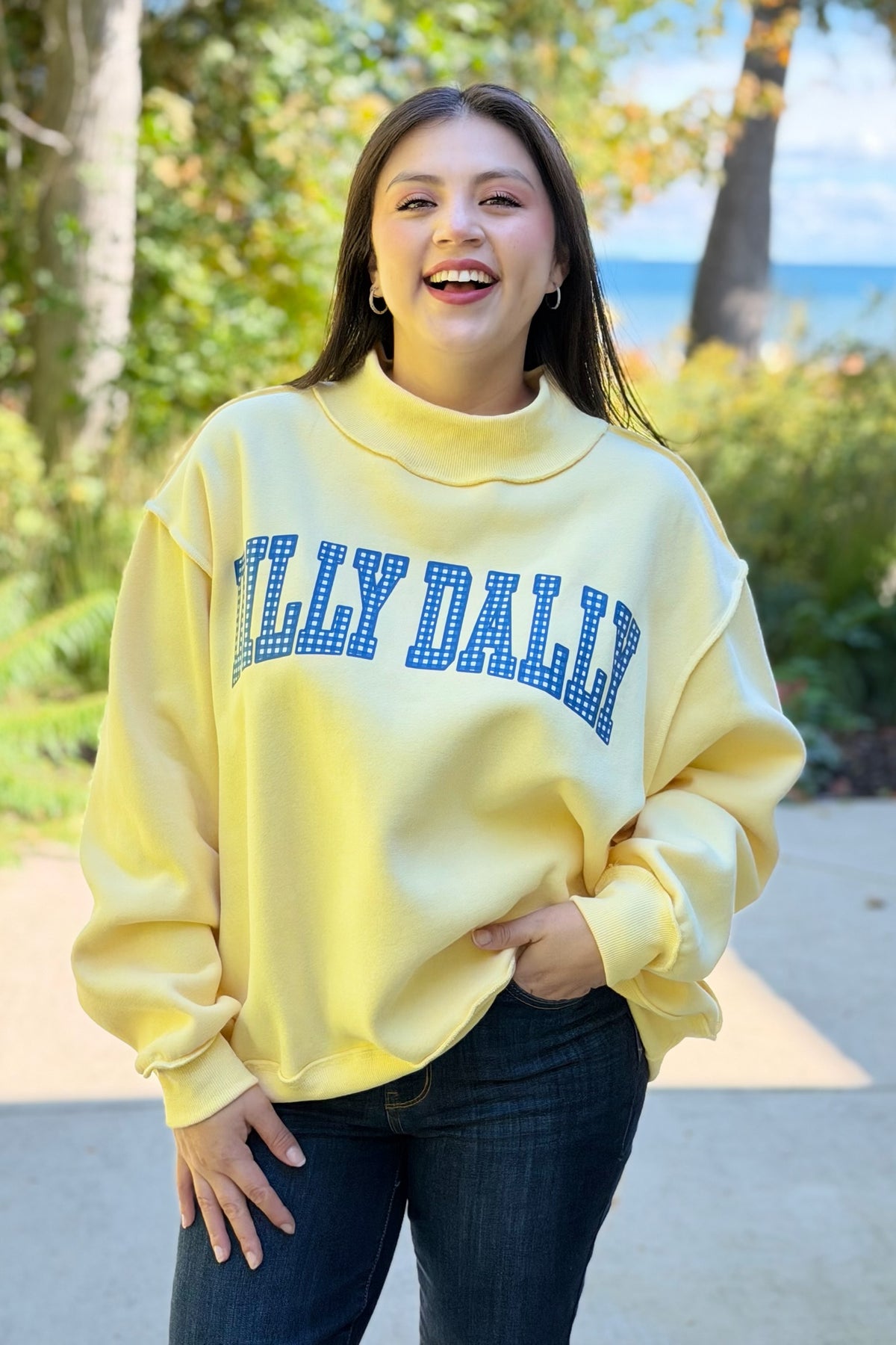 Dillydally Reversible Sweatshirt - Yellow