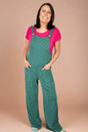 Sleeveless Solid Urban Ribbed Jumpsuit - Green