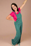 Sleeveless Solid Urban Ribbed Jumpsuit - Green