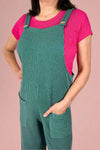 Sleeveless Solid Urban Ribbed Jumpsuit - Green