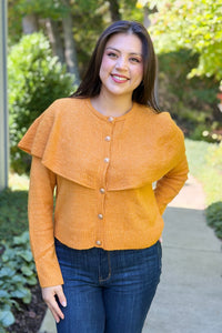 Cape Collar Cardigan - Pumpkin