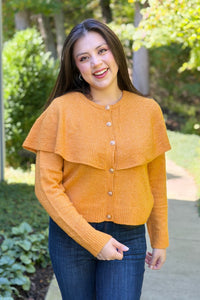 Cape Collar Cardigan - Pumpkin