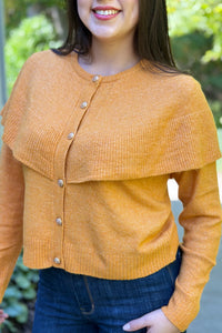 Cape Collar Cardigan - Pumpkin