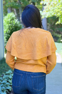 Cape Collar Cardigan - Pumpkin