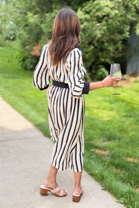Stripe Button Down Shirt Dress