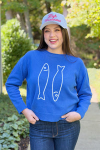 Fish Graphic Knit Sweater