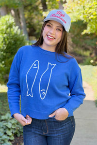 Fish Graphic Knit Sweater