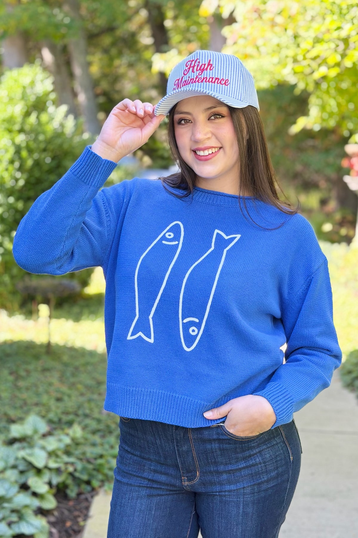 Fish Graphic Knit Sweater