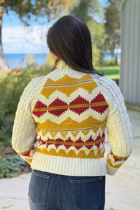 Fair Isle Turtleneck Sweater - Ivory