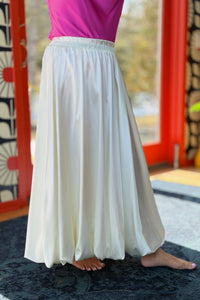 Solid Satin Bubble Skirt - Ivory