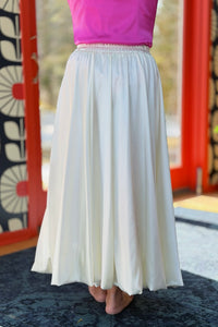 Solid Satin Bubble Skirt - Ivory