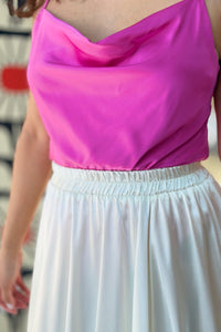Solid Satin Bubble Skirt - Ivory