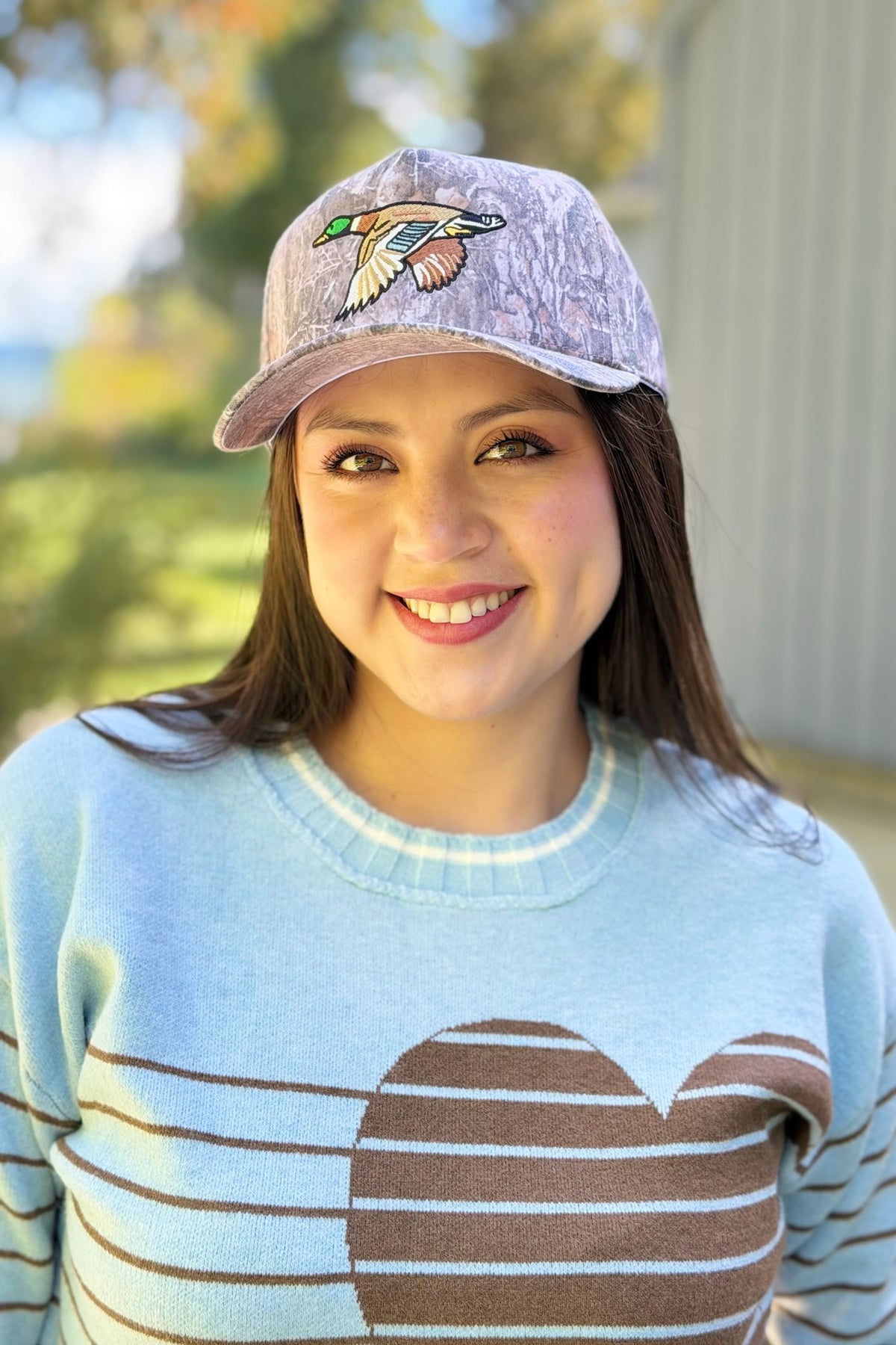 Heart Striped Sweater - Blue