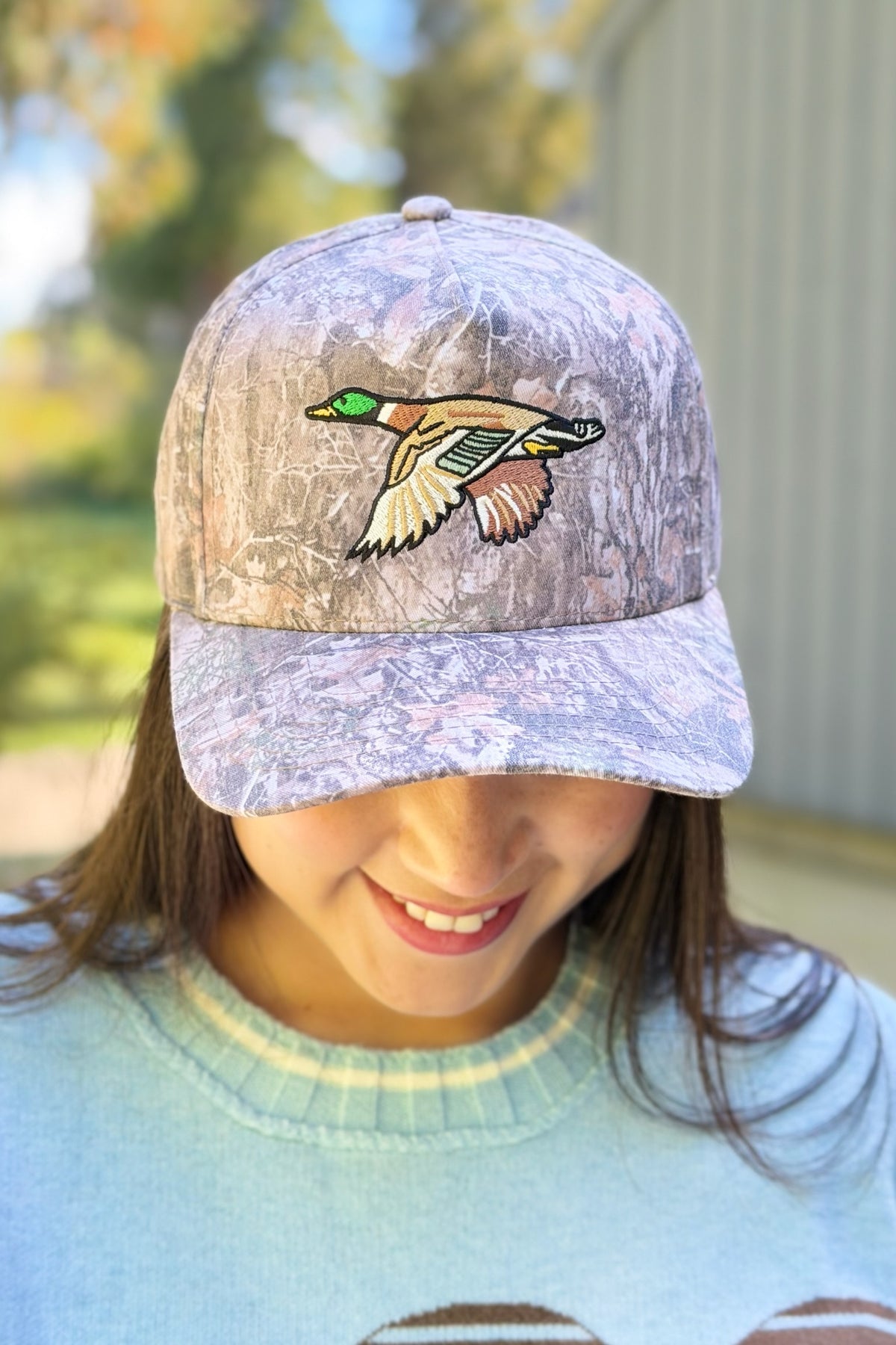 Flying Mallard Duck Camo Trucker - Dark