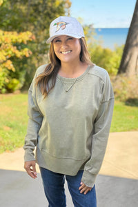 Golden Hour Vintage Sweatshirt - Olive
