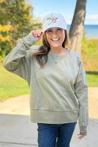 Golden Hour Vintage Sweatshirt - Olive