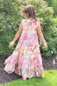 Floral Block Lace Maxi Dress