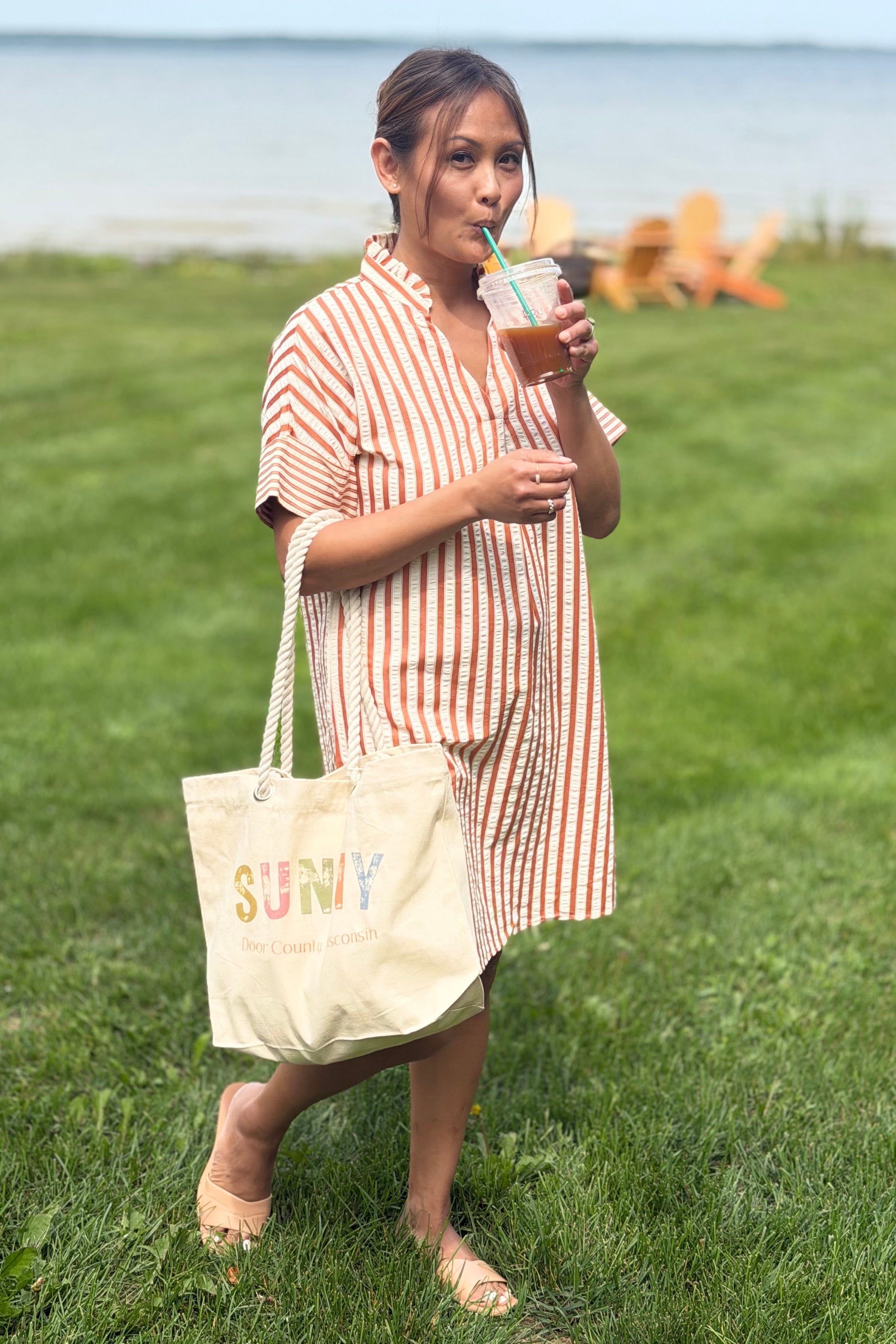 Door County Tote With Rope Handles - Sunny