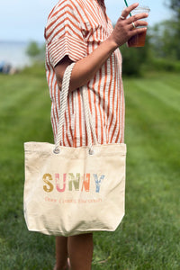 Door County Tote With Rope Handles - Sunny