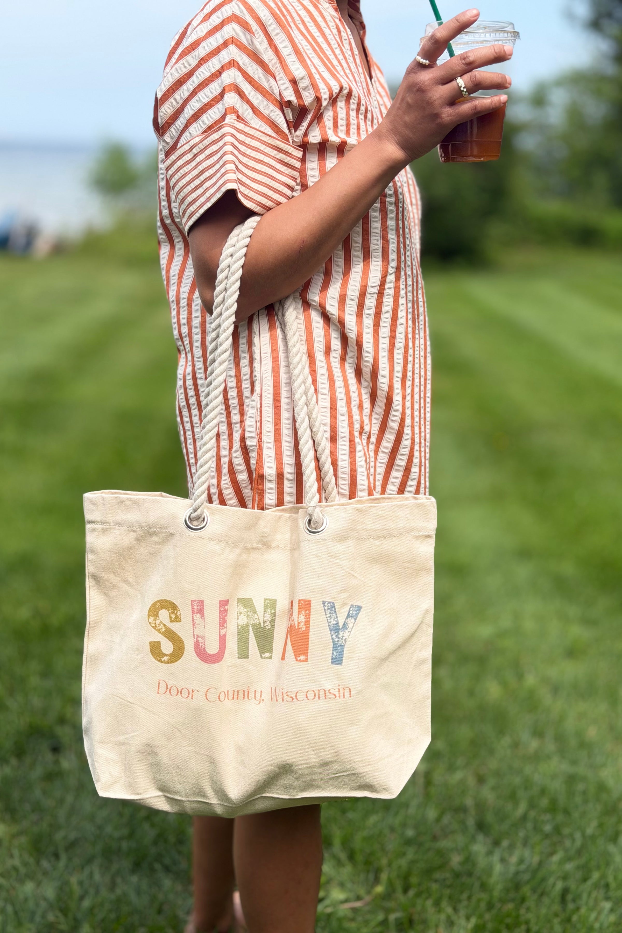 Door County Tote With Rope Handles - Sunny