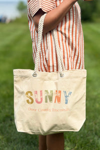 Door County Tote With Rope Handles - Sunny