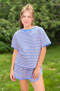 Stripe Short Sleeve Top