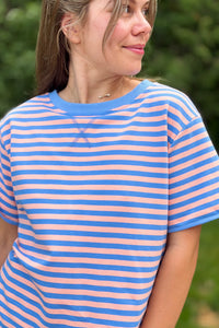 Stripe Short Sleeve Top