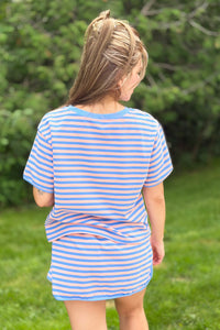 Stripe Short Sleeve Top
