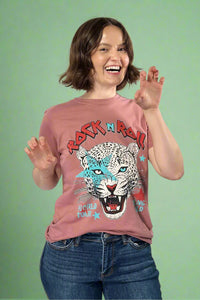 Rock N Roll Leopard Tour Top - Mauve