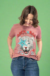 Rock N Roll Leopard Tour Top - Mauve
