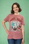 Rock N Roll Leopard Tour Top - Mauve