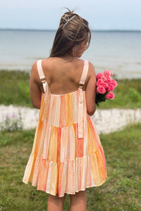 Tiered Spaghetti Strap Dress - Coral