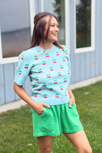 Cherryville Short Sleeve Sweater Top