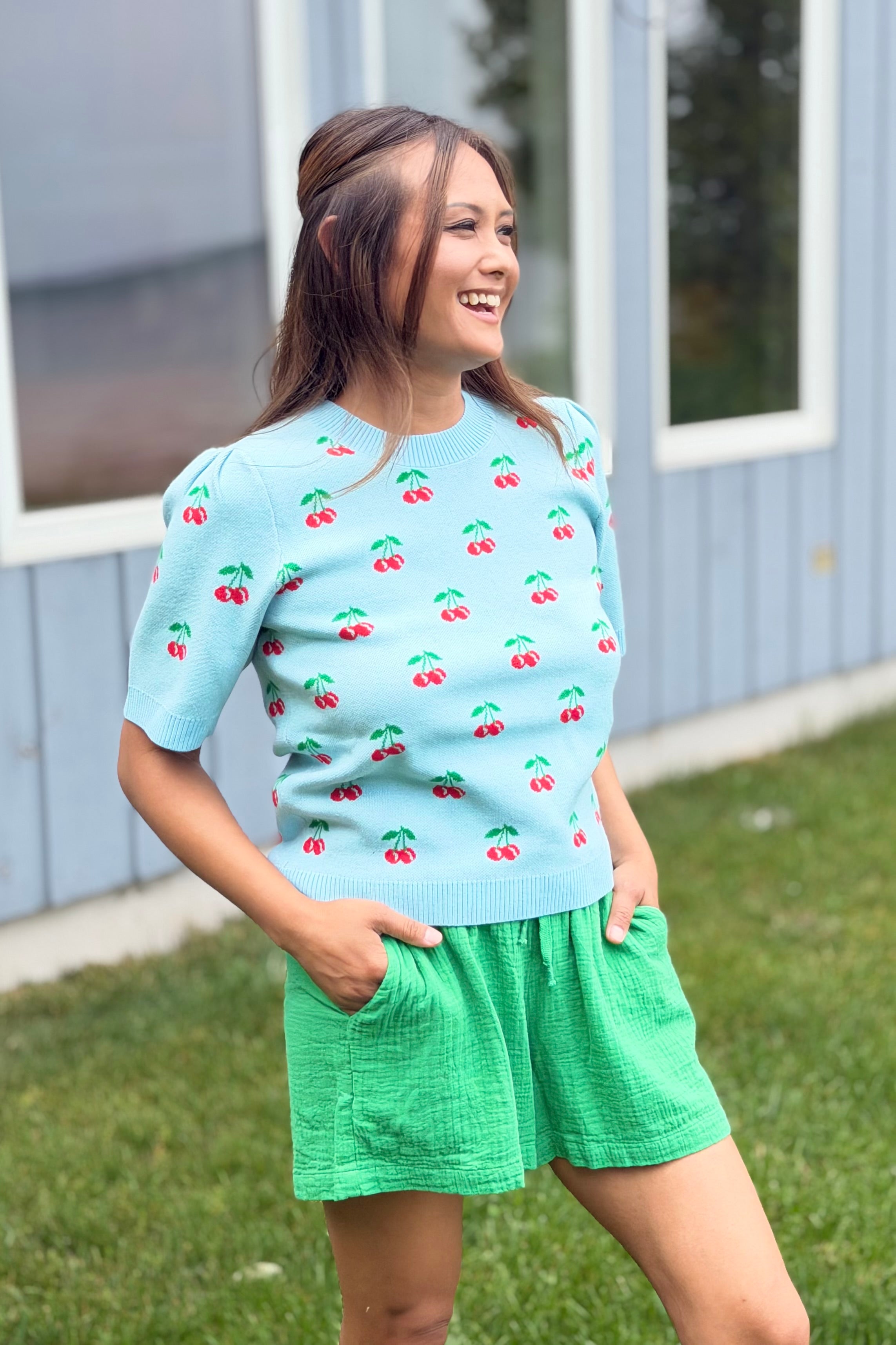 Cherryville Short Sleeve Sweater Top
