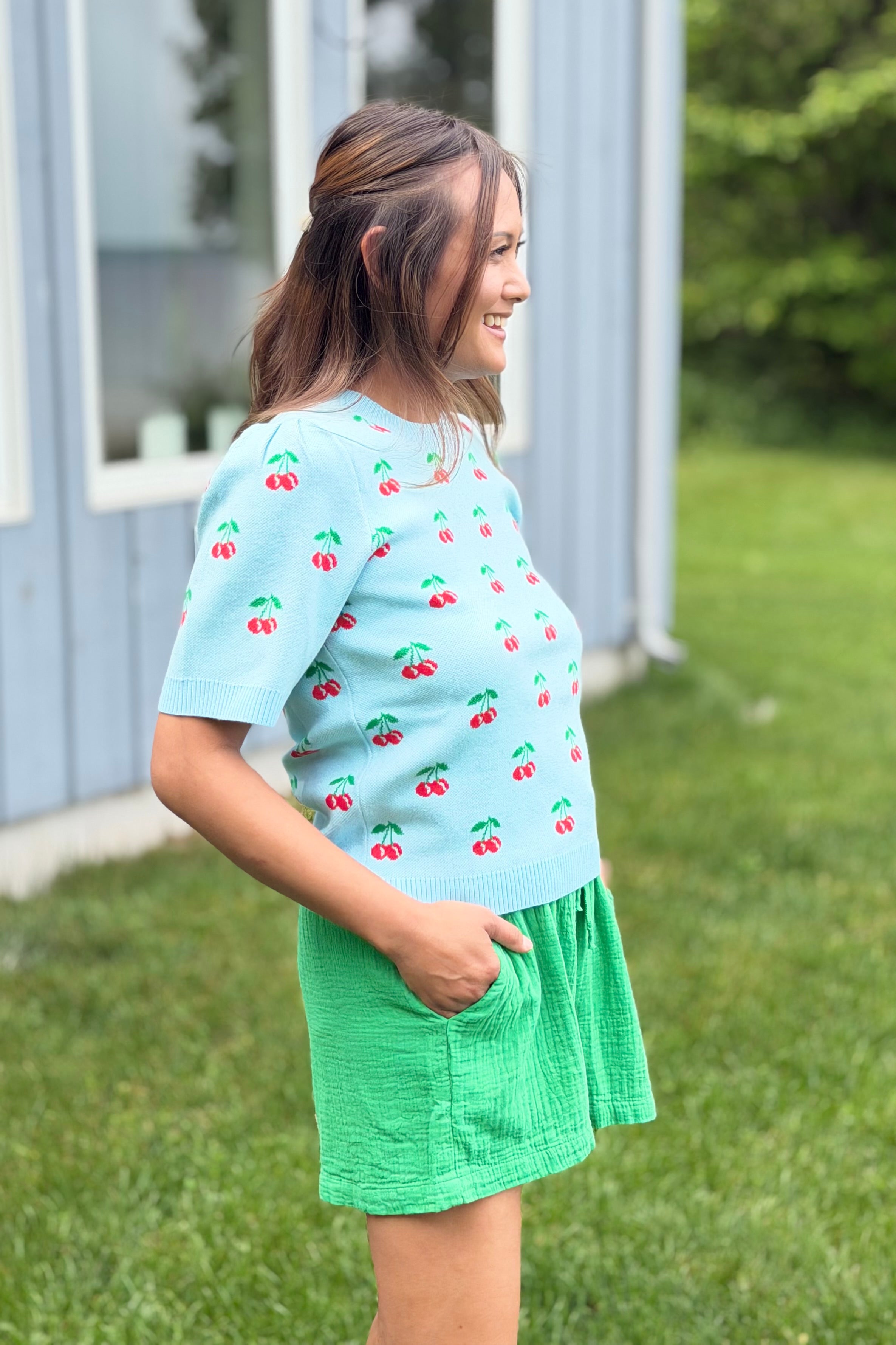 Cherryville Short Sleeve Sweater Top