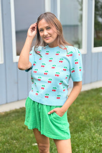 Cherryville Short Sleeve Sweater Top