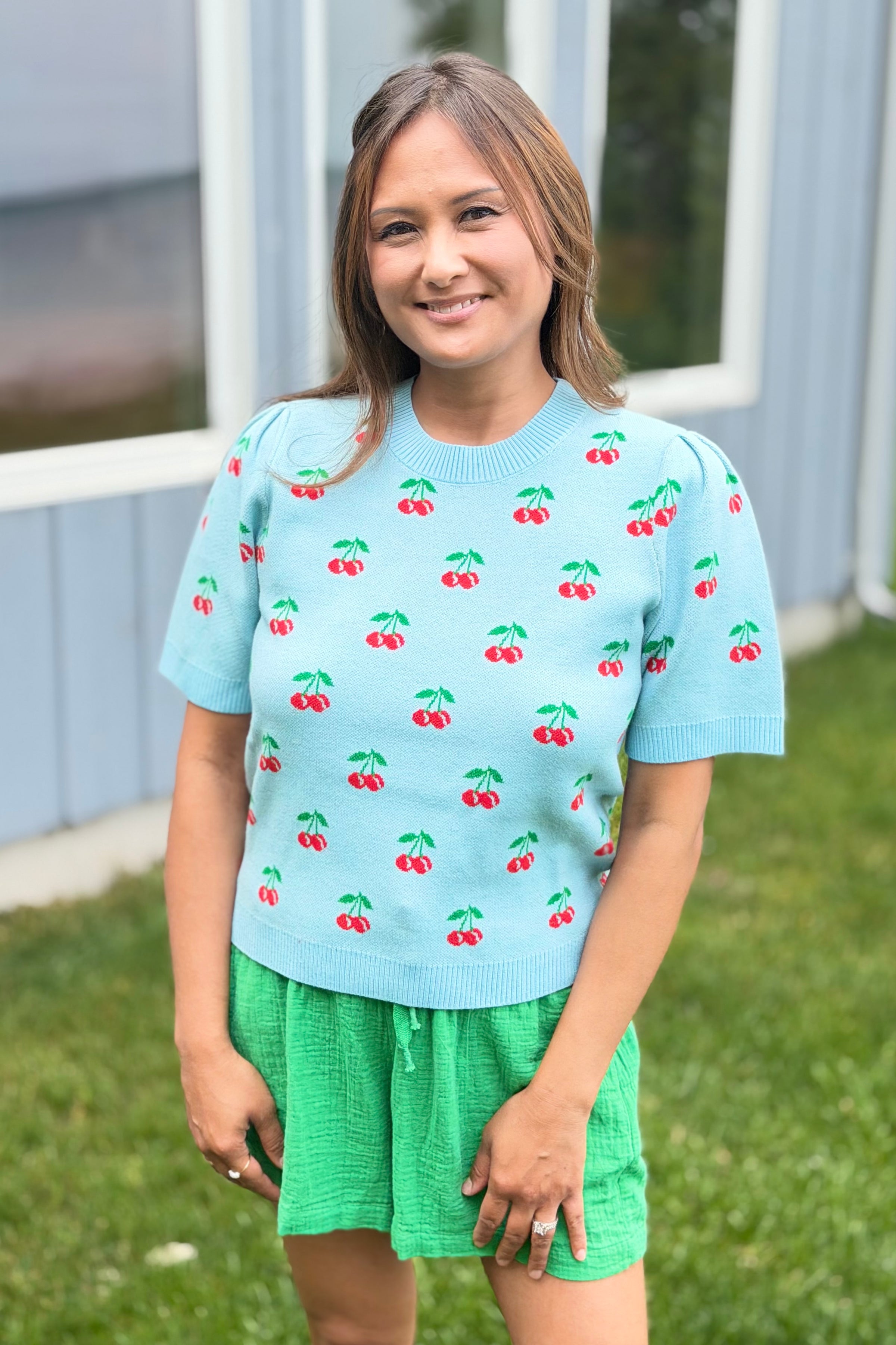 Cherryville Short Sleeve Sweater Top