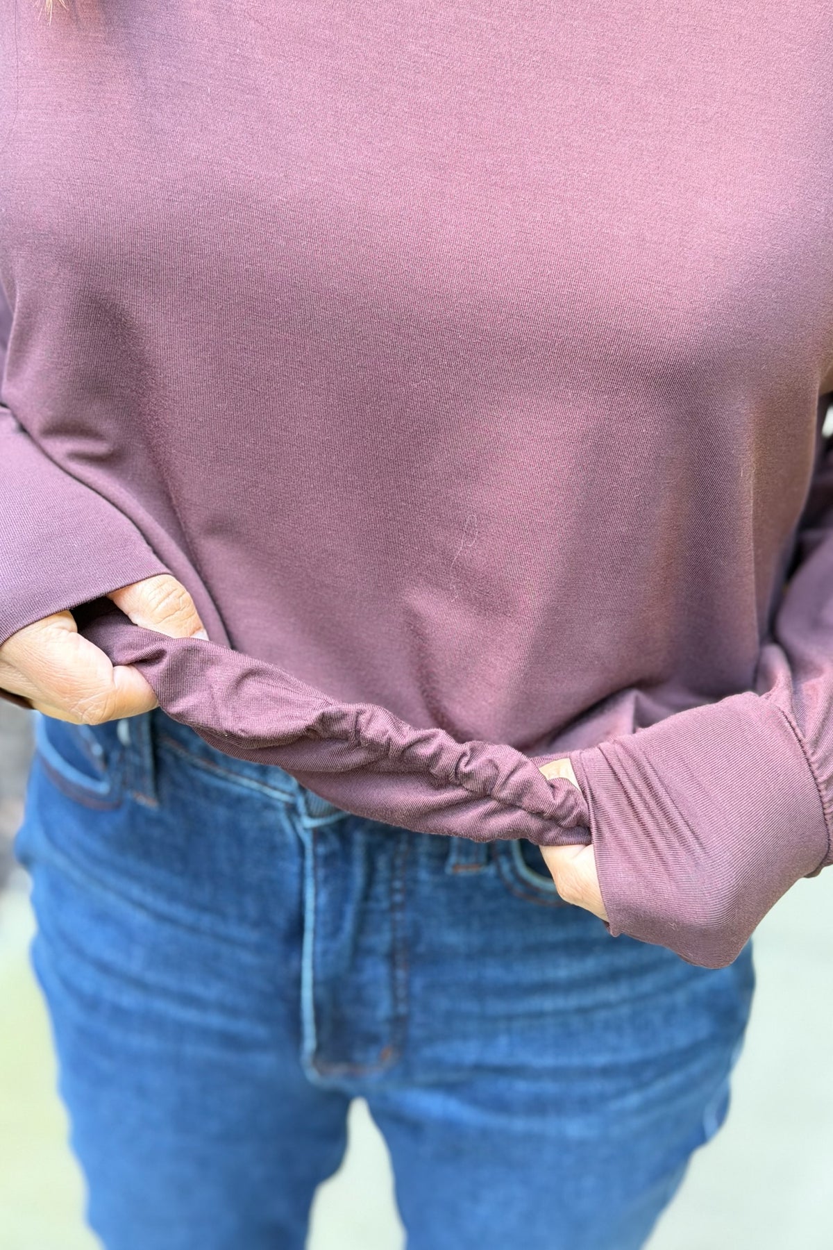 Bamboo Bubble Hem Top - Brown