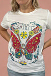 Giving Butterfly Free Spirit Graphic Tee White