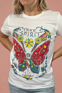 Giving Butterfly Free Spirit Graphic Tee White