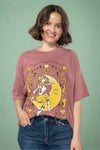 Cowgirl Graphic Crop Tee - Mauve