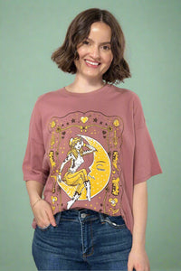 Cowgirl Graphic Crop Tee - Mauve