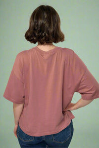 Cowgirl Graphic Crop Tee - Mauve