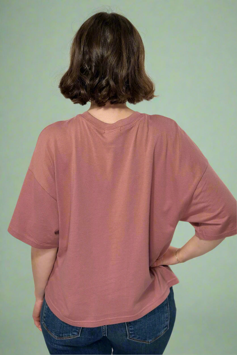 Cowgirl Graphic Crop Tee - Mauve