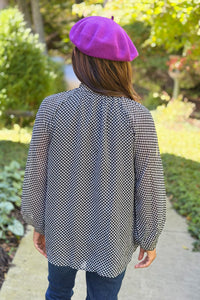 Solid Fuzzy Beret - Purple